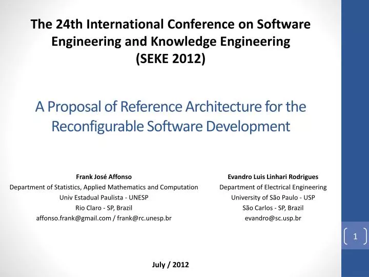 a proposal of reference architecture for the reconfigurable software development