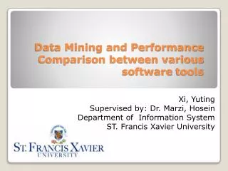 Data Mining and Performance Comparison between various software tools