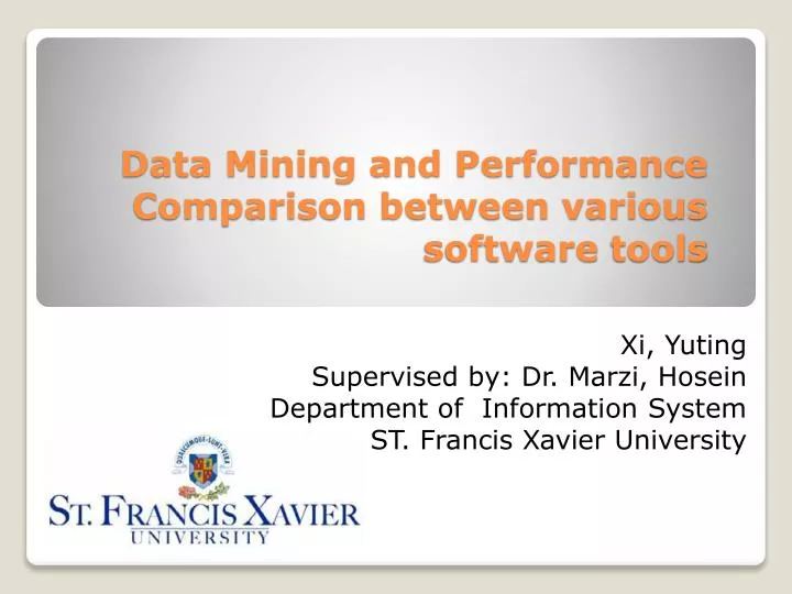 data mining and performance comparison between various software tools