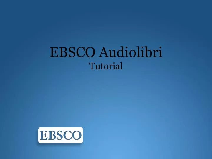 ebsco audiolibri tutorial