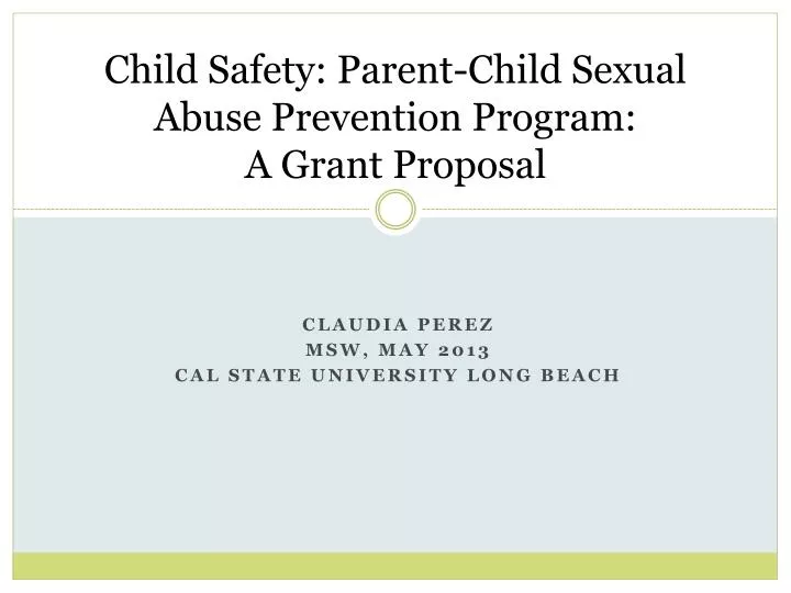 child safety parent child sexual abuse prevention program a grant proposal
