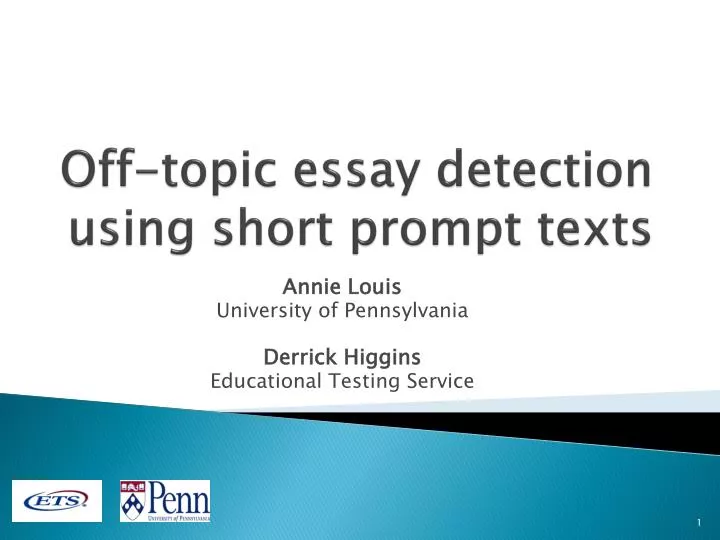 off topic essay detection using short prompt texts