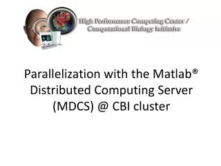 Parallelization with the Matlab® Distributed Computing Server (MDCS) @ CBI cluster