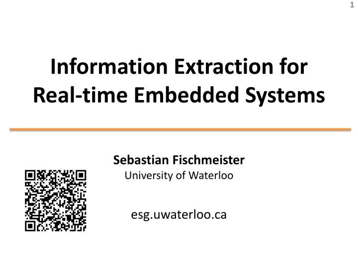 information extraction for real time embedded systems