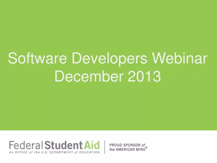 software developers webinar december 2013