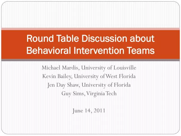 round table discussion about behavioral intervention teams