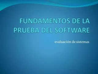 fundamentos de la prueba del software