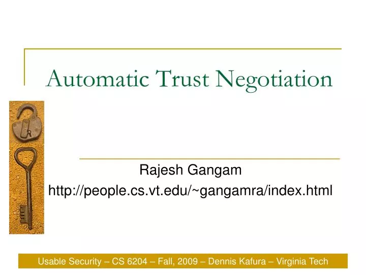 automatic trust negotiation