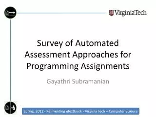 Survey of Automated Assessment Approaches for Programming Assignments