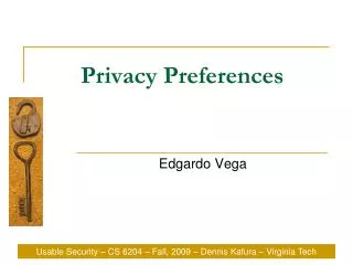 Privacy Preferences