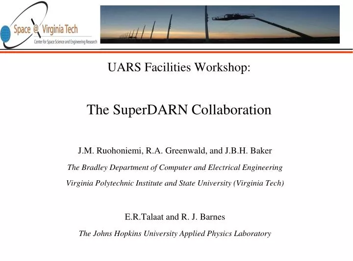 uars facilities workshop the superdarn collaboration