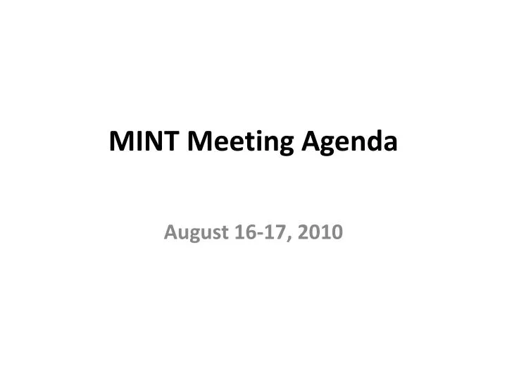 mint meeting agenda