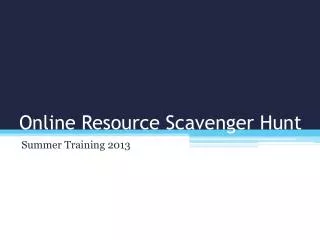 Online Resource Scavenger Hunt