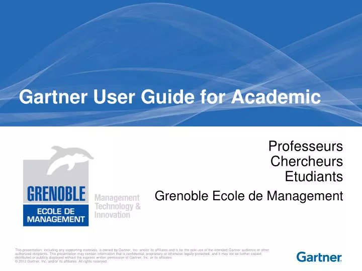 gartner user guide for academic