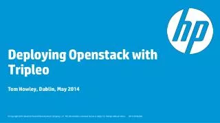 Deploying Openstack with Tripleo