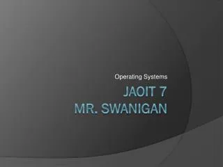 JAOIT 7 MR. SWANIGAN