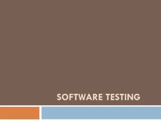 Software testing