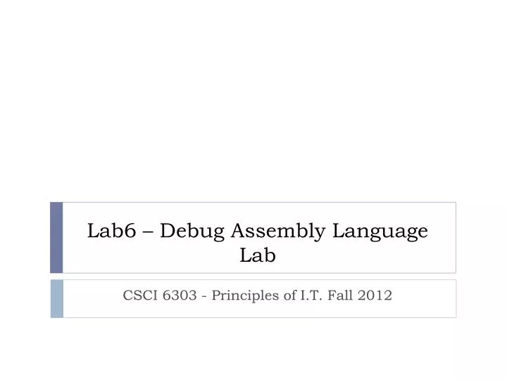 lab6 debug assembly language lab