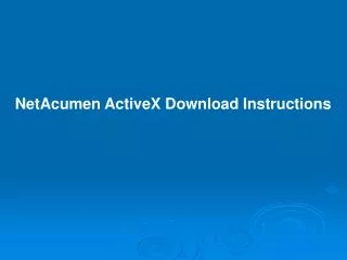 NetAcumen ActiveX Download Instructions