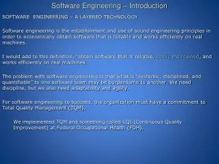 software engineering introduction
