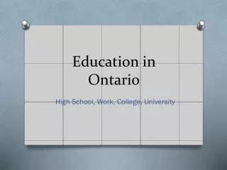 Education in Ontario