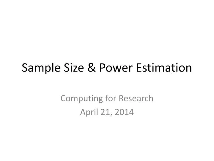 sample size power estimation