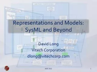 Representations and Models: SysML and Beyond