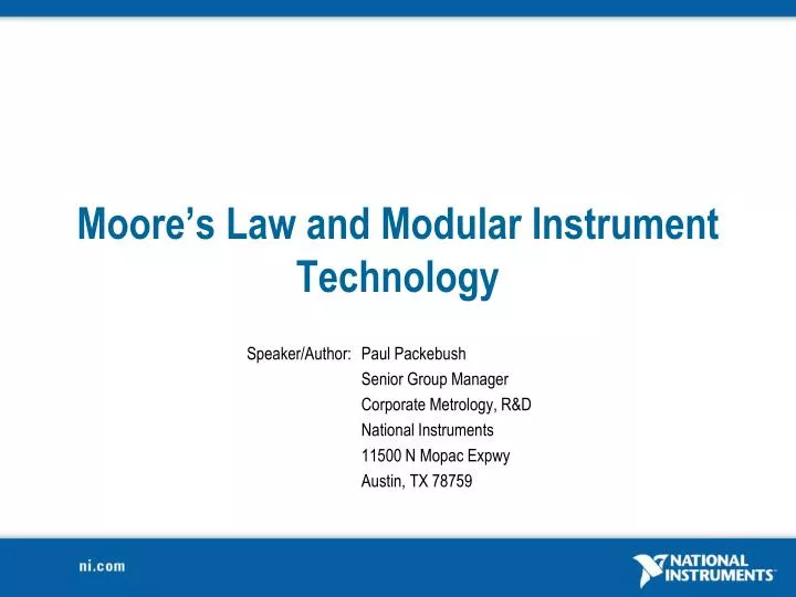 moore s law and modular instrument technology