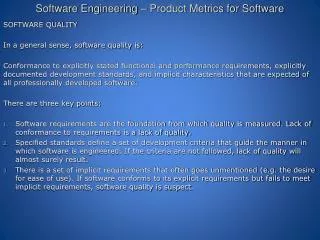 Software Engineering – Product Metrics for Software