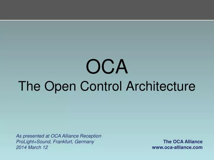 oca the open control architecture