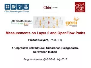 Measurements on Layer 2 and OpenFlow Paths