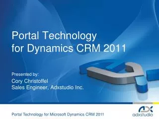 Portal Technology for Dynamics CRM 2011