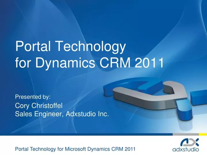 portal technology for dynamics crm 2011