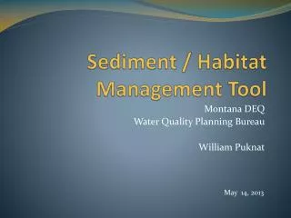 Sediment / Habitat Management Tool