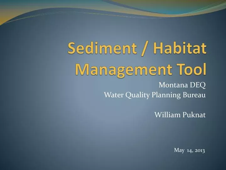 sediment habitat management tool