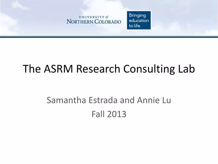 the asrm research consulting lab