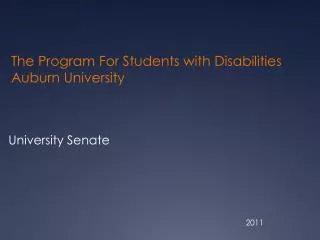 The Program For Students with Disabilities Auburn University