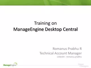 Training on ManageEngine Desktop Central