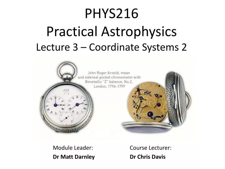 phys216 practical astrophysics lecture 3 coordinate systems 2
