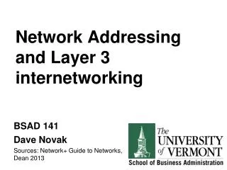 Network Addressing and Layer 3 internetworking