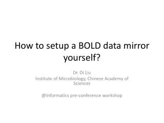 How to setup a BOLD data mirror yourself?