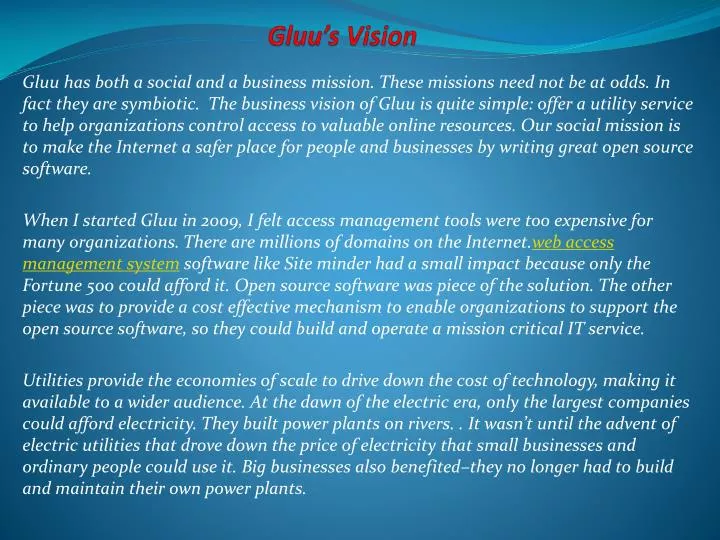 gluu s vision