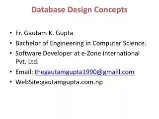 Database Design Concepts
