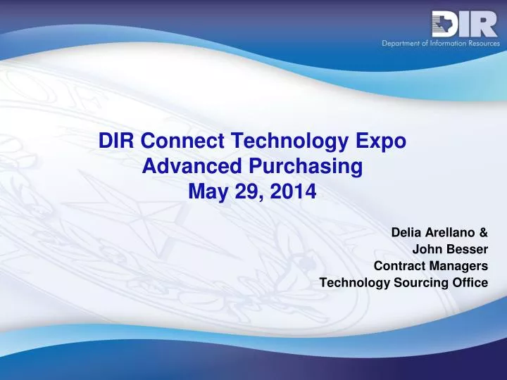 dir connect technology expo advanced purchasing may 29 2014