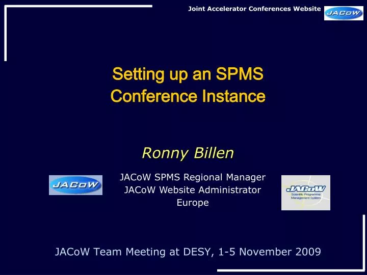 setting up an spms conference instance