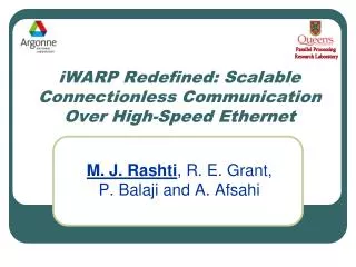 iWARP Redefined: Scalable Connectionless Communication Over High-Speed Ethernet