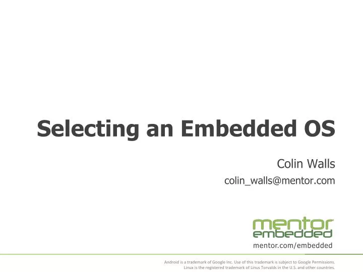 selecting an embedded os