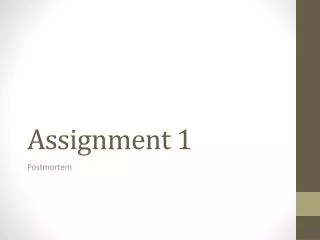 Assignment 1