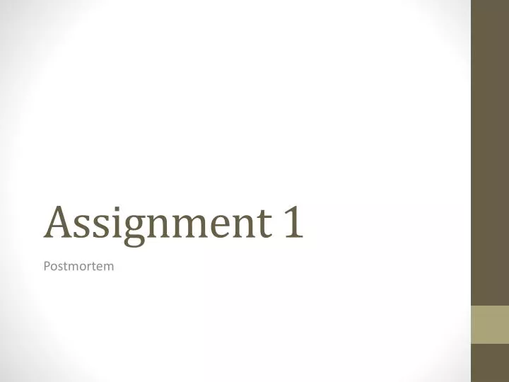 assignment 1