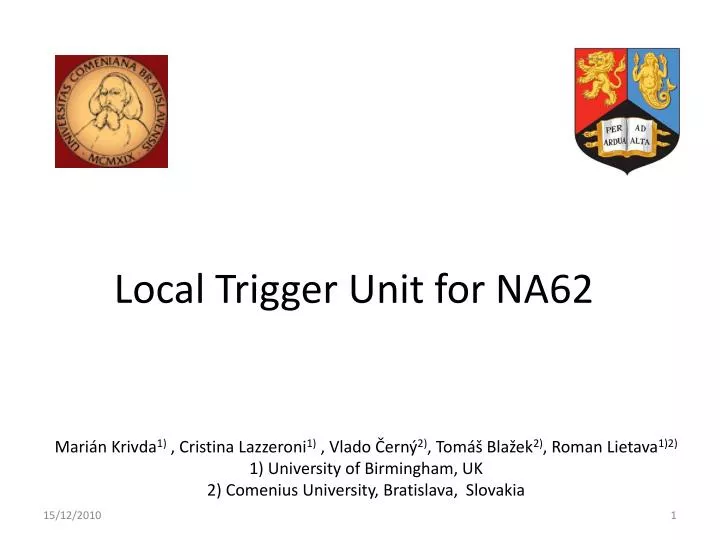 local trigger unit for na62